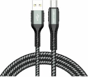 Kabel USB Jellico USB-A - microUSB 1 m Czarny (6972310646152) 1