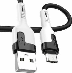 Kabel USB Jellico USB-A - microUSB 1 m Czarno-biały (6973771100979) 1