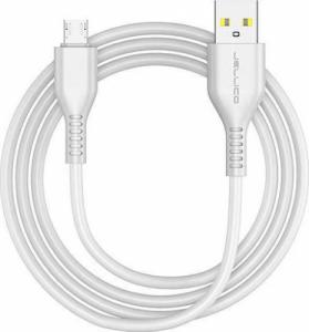 Kabel USB Jellico USB-A - microUSB 1 m Biały (6972310641201) 2