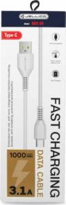 Kabel USB Jellico USB-A - USB-C 1 m Biały (6972310641218) 2
