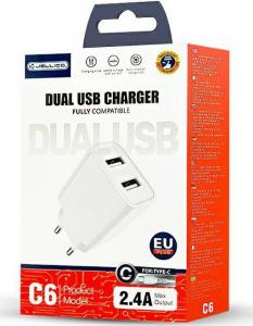 Ładowarka Jellico C6 2x USB-A 2.4 A (6973771102485) 2