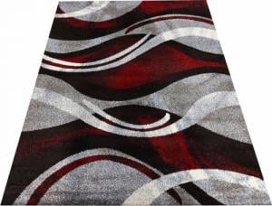 Profeos Szaro-czerwony dywan z falistym wzorem - Dravi 200 x 290 cm 1