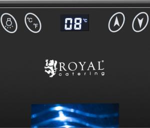 Chłodziarka do wina Royal Catering Winiarka lodówka chłodziarka do wina napojów na 6 butelek LED 17 l czarna Winiarka lodówka chłodziarka do wina napojów na 6 butelek LED 17 l czarna 3