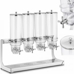 Royal Catering Dozownik dyspenser do produktów sypkich płatków muesli bakalii kawy 4 x 3.5 l Dozownik dyspenser do produktów sypkich płatków muesli bakalii kawy 4 x 3.5 l 1