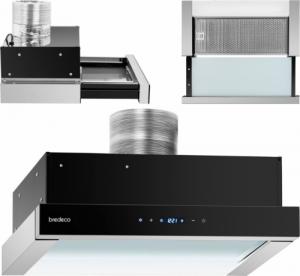 Okap Bredeco Okap kuchenny teleskopowy podszafkowy do zabudowy z panelem dotykowym STAL LED 301.6 m3/h 60 cm Okap kuchenny teleskopowy podszafkowy do zabudowy z panelem dotykowym STAL LED 301.6 m3/h 60 cm 1