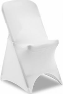 Royal Catering Pokrowiec elastyczny uniwersalny na krzesło biały Pokrowiec elastyczny uniwersalny na krzesło biały 2