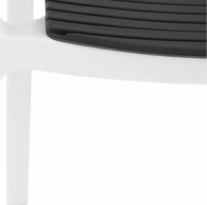 Royal Catering Krzesło plastikowe z oparciem ażurowym na taras balkon 4 szt. czarno-białe Krzesło plastikowe z oparciem ażurowym na taras balkon 4 szt. czarno-białe 4