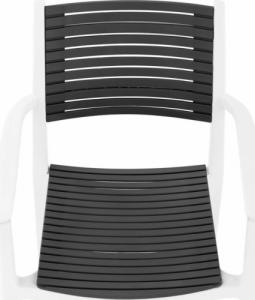 Royal Catering Krzesło plastikowe z oparciem ażurowym na taras balkon 4 szt. czarno-białe Krzesło plastikowe z oparciem ażurowym na taras balkon 4 szt. czarno-białe 5