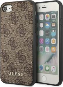 Guess Guess GUHCI8G4GFBR iPhone SE 2022 / 2020 / 7 / 8 brązowy/brown hard case 4G Metal Gold Logo 1