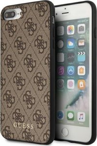 Guess Guess GUHCI8LG4GFBR iPhone 7/8 Plus brązowy/brown hard case 4G Metal Gold Logo 1