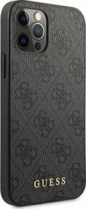 Guess Guess GUHCP12MG4GFGR iPhone 12 / 12 Pro 6,1" szary/grey hard case 4G Metal Gold Logo 4