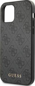 Guess Guess GUHCP12MG4GFGR iPhone 12 / 12 Pro 6,1" szary/grey hard case 4G Metal Gold Logo 5