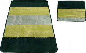 Profeos Zielone wzorzyste dywaniki łazienkowe - Amris 3X 1