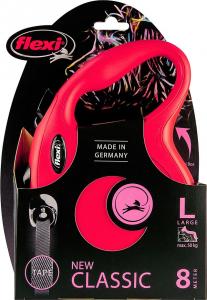 Flexi Smycz automatyczna New Classic taśma - L 8 m czerwona 2