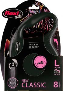 Flexi Smycz automatyczna New Classic taśma - L 8 m czarna do 50kg 2