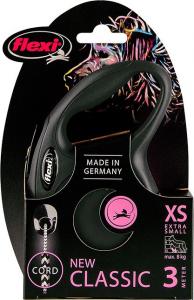 Flexi New Classic Smycz automatyczna Linka XS 3m Czarna 2