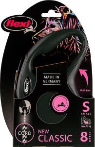 Flexi New Classic Smycz automatyczna Linka S 8m Czarna do 12kg 2