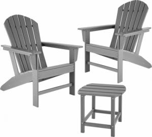 Tectake 2 krzesła ogrodowe ze stolikiem Janis - jasnoszary 1