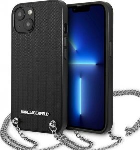 Karl Lagerfeld Karl Lagerfeld KLHCP13MPMK iPhone 13 6,1" hardcase czarny/black Leather Textured and Chain 1