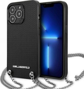 Karl Lagerfeld Karl Lagerfeld KLHCP13XPMK iPhone 13 Pro Max 6,7" hardcase czarny/black Leather Textured and Chain 1