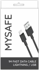 Kabel USB Mysafe USB-A - Lightning 1 m Czarny (5904208506102) 1
