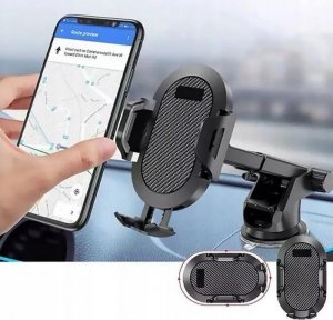 UCHWYT SAMOCHODOWY TELESKOPOWY NA DESKĘ / SZYBĘ CZARNO-CZERWONY 2