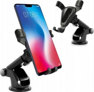 UCHWYT SAMOCHODOWY GRAWITACYJNY NA DESKĘ / SZYBĘ CZARNY 2