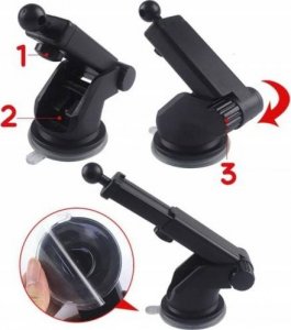 UCHWYT SAMOCHODOWY GRAWITACYJNY NA DESKĘ / SZYBĘ CZARNY 3