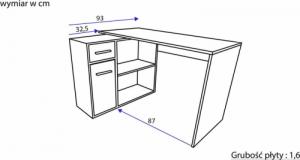 Biurko Topeshop Biurko narożne ELENA - BIEL MAT 7