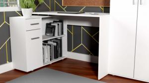 Biurko Topeshop Biurko narożne ELENA - BIEL MAT 8