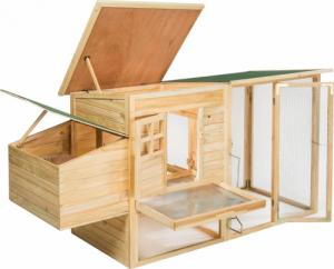 Tectake Kurnik, klatka z wybiegiem dla kur, królików Isabella 198x75x102cm - brązowy 4