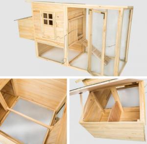 Tectake Kurnik, klatka z wybiegiem dla kur, królików Isabella 198x75x102cm - brązowy 6