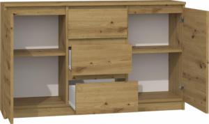 Topeshop KOMODA 2D3S 120CM DĄB ARTISAN 3 SZUFLADY 2 DRZWI SALON 2
