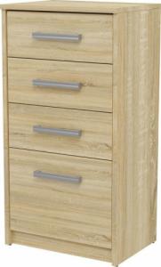 Topeshop KOMODA OTIS 4S DĄB SONOMA 4 SZUFLADY SZAFKA POKÓJ SALON 1