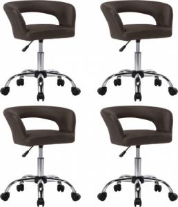 vidaXL vidaXL Krzesła stołowe, 4 szt., brązowe, sztuczna skóra 1