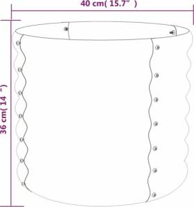 vidaXL vidaXL Donica ogrodowa z malowanej proszkowo stali, 40x40x36 cm, brąz 4