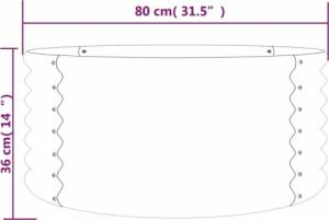 vidaXL vidaXL Donica ogrodowa, malowana proszkowo stal, 80x80x36 cm, zielona 4