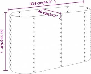 vidaXL vidaXL Donica ogrodowa, malowana proszkowo stal, 114x40x68 cm, szara 6