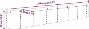 vidaXL vidaXL Donica ogrodowa, malowana proszkowo stal, 260x40x36cm, antracyt 6