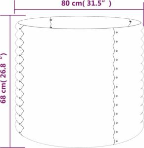 vidaXL vidaXL Donica ogrodowa, malowana proszkowo stal, 80x80x68 cm, srebrna 4