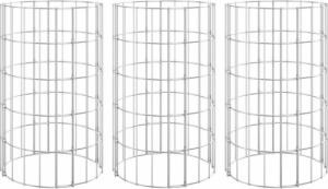 vidaXL vidaXL Okrągłe donice gabionowe, podniesione, 3 szt., stal, 30x50 cm 2