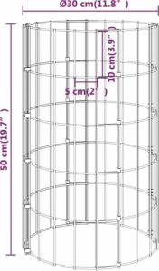 vidaXL vidaXL Okrągłe donice gabionowe, podniesione, 3 szt., stal, 30x50 cm 7