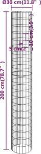 vidaXL vidaXL Kosze gabionowe, okrągłe, 4 szt., 30x50/100/150/200 cm 8