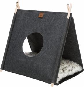 Trixie TRIXIE Jaskinia dla kota Elfie, 46x52x50 cm, zamszowa, antracytowa 2