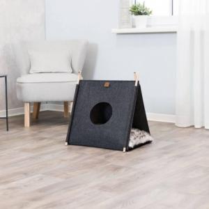 Trixie TRIXIE Jaskinia dla kota Elfie, 46x52x50 cm, zamszowa, antracytowa 3