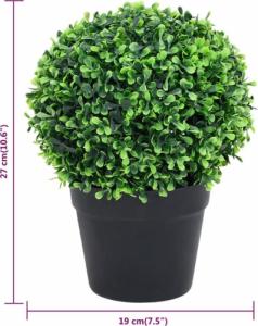 vidaXL vidaXL Kule ze sztucznego bukszpanu w doniczce, 2 szt., zielone, 27 cm 6