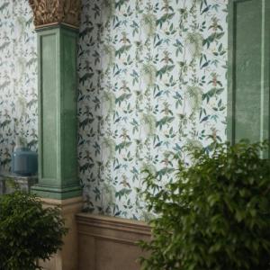 Dutch Wallcoverings DUTCH WALLCOVERINGS Tapeta Exotic Garden, niebiesko-zielona 1