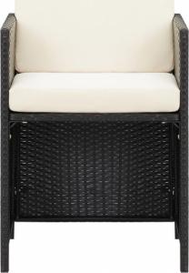 vidaXL vidaXL 9-cz. zestaw mebli ogrodowych z poduszkami, polirattan, czarny 5