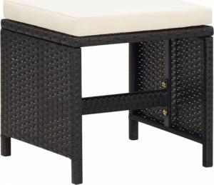 vidaXL vidaXL 9-cz. zestaw mebli ogrodowych z poduszkami, polirattan, czarny 6