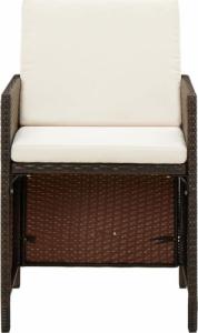 vidaXL vidaXL 9-cz. zestaw mebli ogrodowych z poduszkami, polirattan, brązowy 5